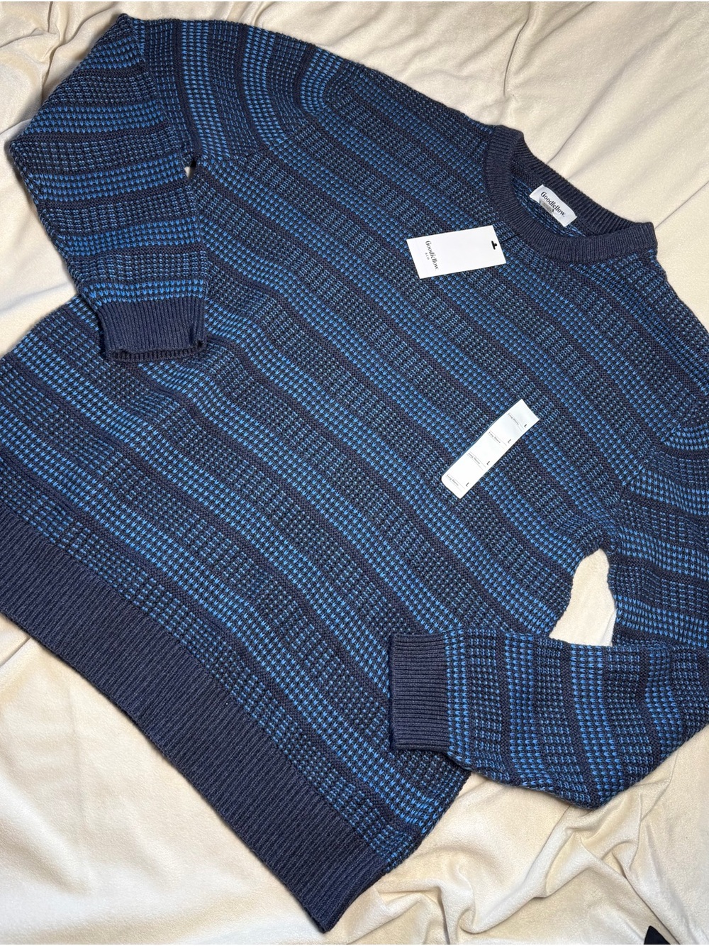 Goodfellow & Co Navy and Blue Striped Crewneck Sweater